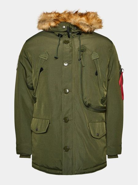 Alpha Industries Kurtka zimowa Polar 123144 Khaki Regular Fit. Brązowe bluzy z polaru męskie Alpha Industries, m, bez wzorów, z polaru, bez ramiączek, bez kaptura. Za 789.99 zł.