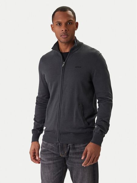 Guess Kardigan M6RR18 Z4451 Szary Regular Fit. Szare kardigany męskie Guess, m, z aplikacjami, z bawełny, bez ramiączek. Za 439.99 zł.