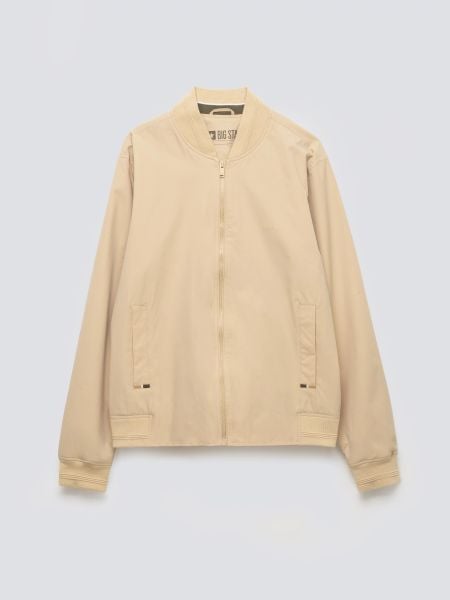 Kurtka męska bomber beżowa Kamden 801. Brązowe kurtki męskie Big Star, l, bez wzorów, z materiału, bez ramiączek, bez kaptura. Za 299.99 zł.