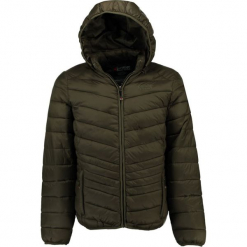 Kurtka zimowa "Diango" w kolorze khaki. Brązowe kurtki męskie Canadian Peak, na zimę, z aplikacjami. W wyprzedaży za 227.95 zł.