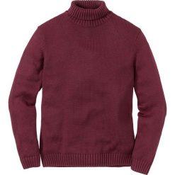 Sweter z golfem Regular Fit bonprix bordowy melanż. Swetry męskie marki bonprix. Za 49.99 zł.