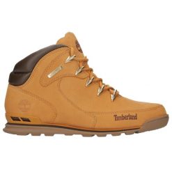 Buty zimowe męskie, Euro Rock Mid Hiker. Żółte buty trekkingowe męskie Timberland, na zimę, bez wzorów, z materiału, rockowe, bez obcasa, bez zapięcia. Za 749.99 zł.