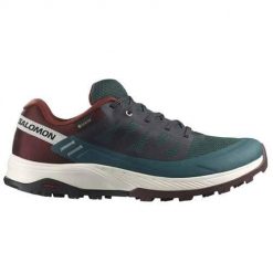 Buty trekkingowe męskie Salomon Outrise Gtx Gore-tex. Niebieskie buty trekkingowe męskie Salomon, bez wzorów, z gore-texu, bez zapięcia, trekkingowe, gore-tex. Za 627.00 zł.