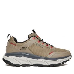 Trekkingi Skechers. Szare buty trekkingowe męskie Skechers, bez wzorów, sportowe, bez obcasa, bez zapięcia. Za 379.99 zł.