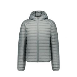 Kurtka puchowa z kapturem JOTT Nico. Szare kurtki męskie Jott, na zimę, m, bez wzorów, z puchu, bez ramiączek, z kapturem. W wyprzedaży za 695.50 zł.