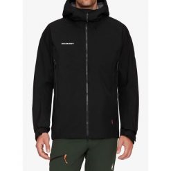 Kurtka z membraną męska Mammut Crater IV HS Hooded Jacket. Czarne kurtki męskie Mammut, m, bez wzorów, sportowe, bez ramiączek, bez kaptura. Za 2,187.00 zł.