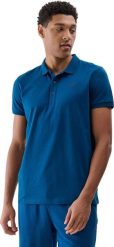 Koszulka męska polo 4F M367 niebieska 4FWMM00TPTSM367 46S S. Niebieskie koszulki polo męskie 4f, m, bez wzorów, bez kołnierzyka, bez ramiączek. Za 68.99 zł.