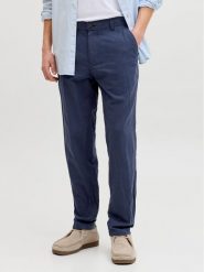 Jack & Jones Chinosy Stace 12248604 Granatowy Tapered Fit. Niebieskie eleganckie spodnie męskie Jack & Jones, bez wzorów, z bawełny. Za 269.99 zł.