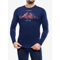 Bluza termoaktywna męska Brubeck Outdoor Wool Pro Longshirt. Niebieskie bielizna termoaktywna męska Brubeck, m, bez wzorów, bez ramiączek, narciarskie. Za 194.99 zł.