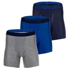 Bokserki termoaktywne Under Armour Performance Tech 6 in 3-Pack Boxerjock. Niebieskie bielizna termoaktywna męska Under Armour, m, bez wzorów, bez ramiączek, do biegania. Za 179.99 zł.