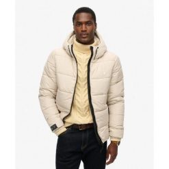 Kurtka pikowana z kapturem do sportu. Brązowe kurtki męskie Superdry., m, bez wzorów, eleganckie, bez ramiączek, z kapturem. Za 511.05 zł.