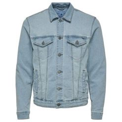 ONLY&SONS Moneta Trucker L Blue PK 3149 BlueDenim (rozmiar XXL). Niebieskie płaszcze męskie Only&Sons, l, bez wzorów, z denimu, bez kaptura. W wyprzedaży za 131.00 zł.