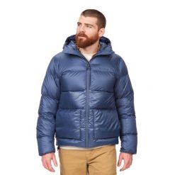 Kurtka puchowa męska Marmot Guides Down Hoody. Niebieskie kurtki męskie Marmot, m, bez wzorów, z puchu, sportowe, bez ramiączek, bez kaptura. Za 789.99 zł.