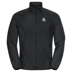 Kurtka męska do biegania Odlo Jacket ESSENTIAL LIGHT. Czarne kurtki męskie Odlo, m, bez wzorów, sportowe, bez ramiączek, bez kaptura. Za 399.99 zł.
