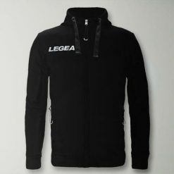 Bluza Junior Sarajevo Full Zip do biegania czarna. Czarne bluzy z kapturem męskie Legea, m, bez wzorów, z bawełny, z kapturem, do biegania. W wyprzedaży za 180.00 zł.