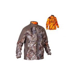 Kurtka myśliwska 900 camo fluo. Brązowe kurtki męskie SOLOGNAC, z materiału. Za 249.99 zł.