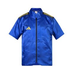 Kurtka bokserska dla trenera adidas. Niebieskie kurtki męskie ADIDAS, bez wzorów, sportowe, bez ramiączek, bez kaptura. Za 274.00 zł.