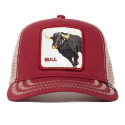 Czapka Goorin Bros The Bull Czerwona. Czerwone czapki męskie Goorin Bros, bez wzorów, sportowe. Za 190.35 zł.
