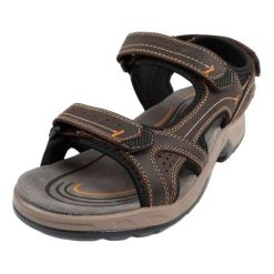 Sandały Męskie Skórzane. Brązowe sandały męskie Grisport, bez zapięcia. Za 250.99 zł.