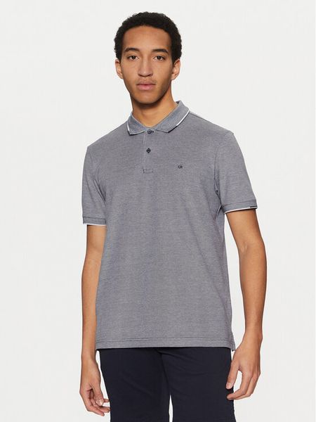 Calvin Klein Polo K10K114475 Granatowy Regular Fit. Niebieskie koszulki polo męskie Calvin Klein, m, bez wzorów, z bawełny, bez kołnierzyka, bez ramiączek. Za 199.99 zł.