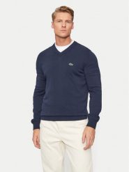 Lacoste Sweter AH1951 Granatowy Regular Fit. Niebieskie kardigany męskie Lacoste, m, bez wzorów, z bawełny, bez ramiączek. Za 479.99 zł.