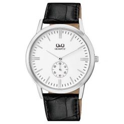 Zegarek Q&Q Męski Klasyczny QA60-301 Pasek czarny. Czarne zegarki męskie Q&Q. Za 119.80 zł.