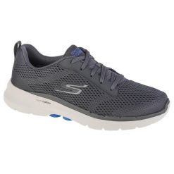 Buty sportowe Sneakersy męskie, Go Walk 6 Avalo. Szare buty sportowe na co dzień męskie Skechers, m, bez wzorów, casualowe, bez ramiączek, bez kaptura, trekkingowe. Za 329.99 zł.