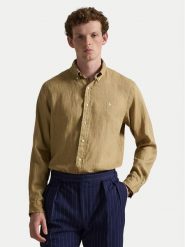 Polo Ralph Lauren Koszula 710968915502 Beżowy Regular Fit. Brązowe koszule męskie Polo Ralph Lauren, l, bez wzorów, ze lnu, bez kołnierzyka, bez ramiączek. Za 779.99 zł.