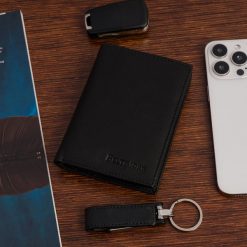 Męski portfel skórzany klasyczny duży pionowy czarny skóra nat Beltimore K48. Czarne portfele męskie bez wzorów, ze skóry. Za 45.00 zł.