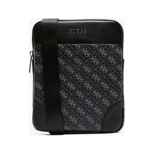 Guess Torba Mahattan Logo Flat Crossbody , czarny, rozmiar ONE SIZE. Czarne torby męskie na ramię Guess, z aplikacjami, z materiału, na ramię, małe. Za 349.99 zł.