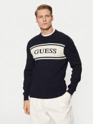 Guess Sweter M5RR13 Z3KK2 Granatowy Regular Fit. Niebieskie kardigany męskie Guess, l, z aplikacjami, z wiskozy, bez ramiączek. Za 239.99 zł.