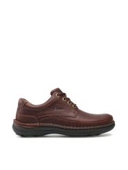 Clarks Półbuty Nature Three 203390057 Brązowy. Brązowe codzienne półbuty męskie Clarks, bez wzorów, ze skóry, bez obcasa, bez zapięcia. Za 389.99 zł.