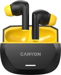 CANYON headset HEXAGON 7 TWS ANC+ENC Wireless Charge Black Yellow. Czarne słuchawki bluetooth Canyon. Za 109.19 zł.