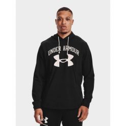 Bluza fitness męska UNDER ARMOUR Rival Terry Big Logo z kapturem. Czarne bluzy z kapturem męskie Under Armour, m, bez wzorów, z kapturem. W wyprzedaży za 188.46 zł.