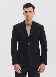 PAKO LORENTE - Czarna marynarka z dzianiny. Czarne marynarki męskie Pako Lorente, m, bez wzorów, z bawełny. Za 799.99 zł.