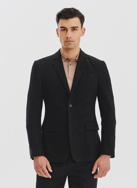 PAKO LORENTE - Czarna marynarka z dzianiny. Czarne marynarki męskie Pako Lorente, m, bez wzorów, z bawełny. Za 799.99 zł.