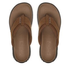 Japonki Skechers. Brązowe klapki i japonki męskie Skechers, bez wzorów. Za 229.99 zł.