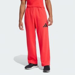 Spodnie Essentials Wide Leg 3 Bar Logo. Białe długie spodnie sportowe męskie ADIDAS, bez wzorów, z materiału, na fitness i siłownię. Za 229.00 zł.