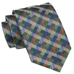 Męski Krawat Angelo di Monti - Kolorowy w Kratkę. Krawaty i muchy męskie Angelo di Monti, bez wzorów, z tkaniny, eleganckie. Za 45.00 zł.