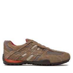 Półbuty Geox. Brązowe codzienne półbuty męskie Geox, bez wzorów, bez obcasa, bez zapięcia. Za 319.99 zł.