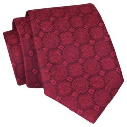 Krawat Angelo di Monti - Duże Czerwone Grochy. Czerwone krawaty i muchy męskie Angelo di Monti, bez wzorów, z tkaniny, eleganckie. Za 45.00 zł.