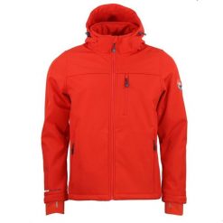 Kurtka softshell z kapturem Peak Mountain Claude. Brązowe kurtki męskie Peak Mountain, bez wzorów, z softshellu, sportowe, bez ramiączek, z kapturem. W wyprzedaży za 412.85 zł.