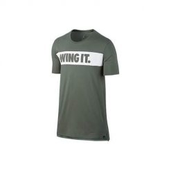 Koszulka sportowa męska Nike Air Jordan Wing It. Zielone t-shirty sportowe męskie Nike, l, bez wzorów, z bawełny, sportowe, bez ramiączek. Za 239.99 zł.