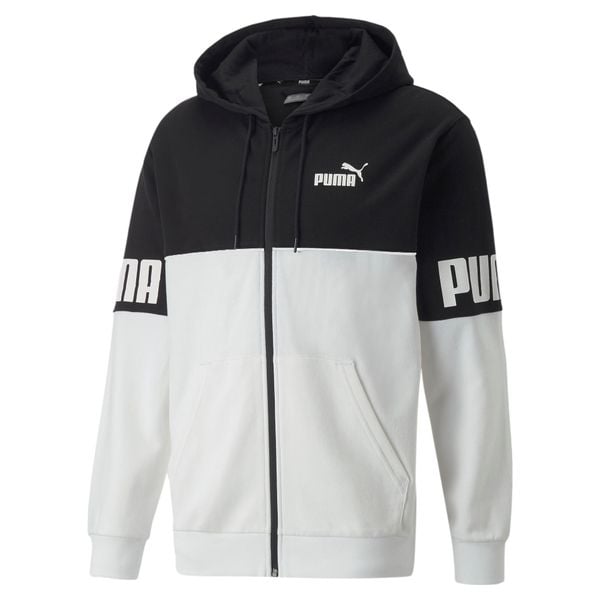 Bluza z kapturem z pełnym zamkiem błyskawicznym Puma Power Colorblock TR. Białe bluzy z kapturem męskie Puma, xl, bez wzorów, z kapturem. W wyprzedaży za 226.85 zł.