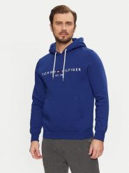 Tommy Hilfiger Bluza Logo MW0MW11599 Niebieski Regular Fit. Niebieskie bluzy nierozpinane męskie Tommy Hilfiger, m, bez wzorów, z bawełny, bez ramiączek, bez kaptura. Za 529.99 zł.