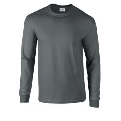 Ultra Bawełniana Koszulka Z Długim Rękawem Unisex Dla Dorosłych. Brązowe koszulki męskie z długim rękawem GILDAN, xl, bez wzorów, z bawełny, sportowe, bez kołnierzyka, bez ramiączek. Za 77.99 zł.