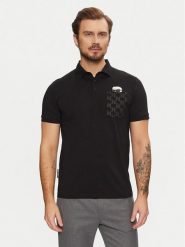 KARL LAGERFELD Polo 745091 551251 Czarny Regular Fit. Czarne koszulki polo męskie KARL LAGERFELD, l, bez wzorów, z bawełny, bez kołnierzyka, bez ramiączek. Za 359.99 zł.