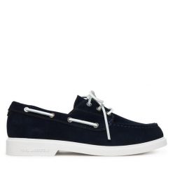 Półbuty KARL LAGERFELD. Niebieskie codzienne półbuty męskie KARL LAGERFELD, bez wzorów, bez obcasa, bez zapięcia. Za 969.99 zł.