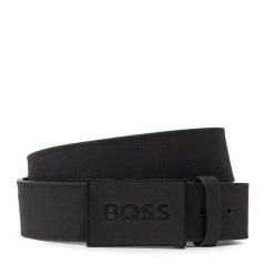 Pasek Męski BOSS. Czarne paski męskie Boss, bez wzorów. Za 299.99 zł.