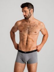 Bokserki męskie bawełniane - szary melanż - Rozmiar: XXL. Szare bokserki męskie Ombre Clothing, m, bez wzorów, z bawełny. W wyprzedaży za 22.49 zł.